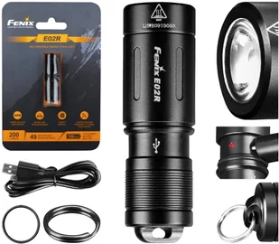 Fenix Latarka diodowa E02R czarna 039-469 - Latarki - miniaturka - grafika 3