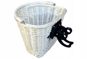 Koszyki rowerowe - Koszyk wikliny na Rowerowy clips rower Kosz Biały - miniaturka - grafika 1