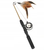 Zabawki dla kotów - PETSTORY PETSTORY Zabawka dla Kota Wędka z Piórkami 75cm 19S0581MN0030 - miniaturka - grafika 1