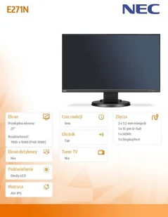 NEC E271N 27" czarny (60004496) - Monitory - miniaturka - grafika 9