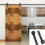 Balustrady i akcesoria - BONMARIO System drzwi przesuwnych typu BARNDOOR, wzór Prosty - bez drzwi - miniaturka - grafika 1