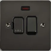 Bezpieczniki elektryczne - Schneider Electric GU5211BBN Ultimate płaska płyta, przełączane połączenie bezpiecznika, neonowy, czarny nikiel - opakowanie 1 szt. GU5211BBN - miniaturka - grafika 1