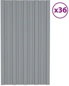 Pokrycia dachowe - shumee Panele dachowe 36 szt. stal galwanizowana srebrne 80x45 cm - miniaturka - grafika 1
