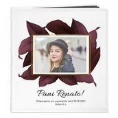 Albumy fotograficzne - Murrano Album z Okienkiem Prezent Dla Nauczyciela Nadruk Liście ALB-BO-BK-UV-014 - miniaturka - grafika 1