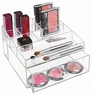 Kosmetyczki, organizery i kuferki - iDesign iDesign Szuflady organizer na biżuterię i kosmetyki do makijażu, pudełko na kosmetyki z 11 przegródkami, tworzywo sztuczne, przezroczyste. 37360 - miniaturka - grafika 1