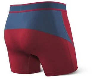 SAXX SAXX bokserki do biegania KINETIC BOXER czerwono-granatowe - Bielizna sportowa męska - miniaturka - grafika 2