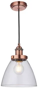 Endon Loftowa LAMPA wisząca HANSEN 76332 Endon szklana OPRAWA skandynawski ZWIS kopuła miedź przezroczysty 76332 - Lampy sufitowe - miniaturka - grafika 5