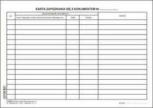 Firma krajewski Karta zapoznania się z dokumentem [Pu/Wkt-115] Pu/Wkt-115 - Druki akcydensowe - miniaturka - grafika 2