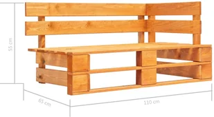 vidaXL Ogrodowa ławka narożna z palet, drewno FSC, miodowy brąz - Ławki ogrodowe - miniaturka - grafika 5