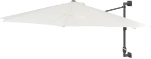 vidaXL Parasol ścienny na metalowym słupku, 300 cm, piaskowy - Parasole ogrodowe - miniaturka - grafika 2