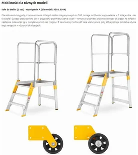 ALOSS 996 99674602 Drabina magazynowa mostek jednostronny wysokość robocza 3,08m) 74602-uniw - Drabiny - miniaturka - grafika 11