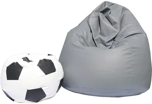 Pufa sako XXXXL worek szara + gratis piłka biało-czarna - Pufy i podnóżki - miniaturka - grafika 2
