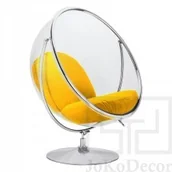 Fotele - King Home Fotel BUBBLE STAND 2 poduszka żółta - akryl, chrom, wełna 44790-0 - miniaturka - grafika 1
