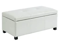 Ławki do przedpokoju - Vente-Unique Ławka ze skrzynią z ekoskóry FILIPPO - kolor biały - miniaturka - grafika 1