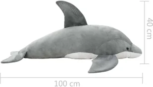 vidaXL Pluszowy delfin przytulanka, szary vidaXL - Maskotki i pluszaki - miniaturka - grafika 5