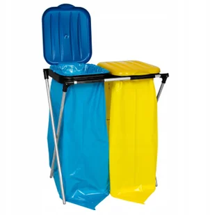 Kosz Stojak Na Śmieci Do Segregacji 120L Czarny - Worki na śmieci - miniaturka - grafika 5