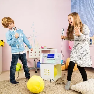 Auna DiscoFever Zestaw karaoke Bluetooth LED Ekran TFT 7 cali CD USB biały KS1-DiscofeverLED WH - Inne akcesoria audio-wideo - miniaturka - grafika 2