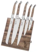 Noże kuchenne - Laguiole Zestaw noży z magnetycznym stojakiem Luxury 6 szt. oliwkowy - miniaturka - grafika 1