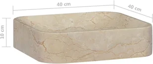 vidaXL Lumarko Umywalka, kremowa, 40x40x10 cm, marmurowa! 149168 - Umywalki - miniaturka - grafika 6