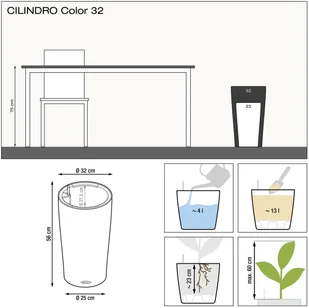 Lechuza Donica Cilindro Color 32 piaskowy brąz - Donice - miniaturka - grafika 3