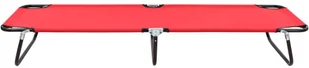 vidaXL Składany leżak, czerwony, stal - Leżaki ogrodowe - miniaturka - grafika 3