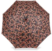 Parasole - Blue Drop PARASOL DAMSKI DŁUGI METROPOLI, POMARAŃCZOWE NAPISY MOI6591-03 - miniaturka - grafika 1