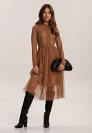 Sukienki - Brązowa Sukienka Aeznessa - miniaturka - grafika 1