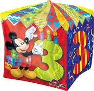 Urodziny dziecka - Amscan 15-inch/38 cm Mickey Mouse cubez Foil Balloons (3 Years) 2862901 - miniaturka - grafika 1