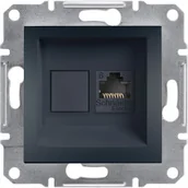 Gniazdka elektryczne - Schneider Asfora gniazdo komputerowe podtynkowe pojedyncze kategoria 6 UTP antracyt EPH4700171 - miniaturka - grafika 1