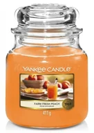 Świece - Yankee Candle Farm Fresh Peach Słoik średni 411g |  1631313E - miniaturka - grafika 1