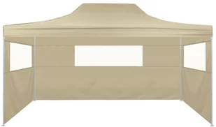 vidaXL Rozkładany namiot z 3 ściankami 3 x 4,5 m kremowy 44972 - Pawilony ogrodowe - miniaturka - grafika 12