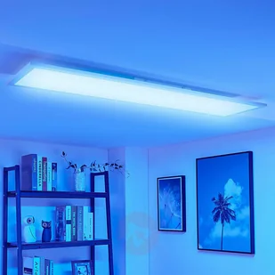 Lampenwelt com Podłużny panel LED Tinus, RGB i ciepła biel - Lampy sufitowe - miniaturka - grafika 2