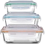 Pojemniki kuchenne - Premier Housewares Premier housewares freska kontener  szklane wielobarwne, zestaw 3 1209837 - miniaturka - grafika 1