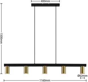 Lindby Baliko lampa wisząca, 5-pkt., mosiężna - Lampy sufitowe - miniaturka - grafika 3