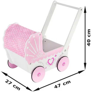 Dodo Toys Drewniany wózek dla lalek WOZEK DREWN DA702 - Wózki dla lalek - miniaturka - grafika 9