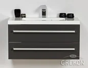 Szafki łazienkowe - Szafka wisząca z umywalką kolor szary 80/39/2 seria Fokus Sz FKS-S-U80/39/2 + 800 - miniaturka - grafika 1