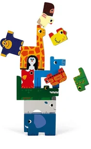 Janod Układanka drewniana piramida Zwierzęta, - Klocki - miniaturka - grafika 7