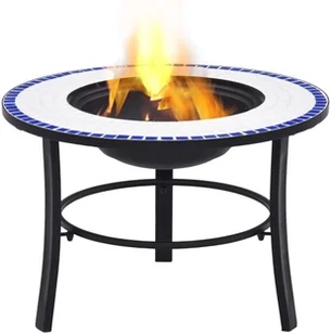 vidaXL Palenisko ogrodowe z mozaiką 68 cm niebiesko-białe 46720 - Paleniska ogrodowe - miniaturka - grafika 3