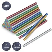 Kleje i inne preparaty budowlane - TROTEC Zestaw sztyftów topliwego kleju błyszczący, 50 sztuk ( 7 mm) - miniaturka - grafika 1