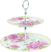 Tace i patery - Nuova Cer Easy life r2s DWUPIĘTROWA PATERA DO CIAST I OWOCÓW - DELICATE ROSES (326 CATE) - miniaturka - grafika 1