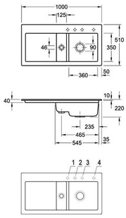 Villeroy & Boch Subway 60 Classicline 6712 02 R1 - Zlewozmywaki - miniaturka - grafika 4