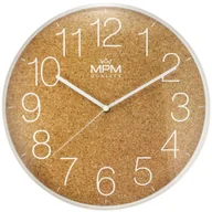 Zegary - MPM Quality Zegar ścienny E01.4046.0052 korek - biały odcienie brązowego - miniaturka - grafika 1
