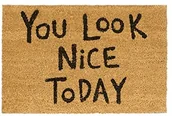 Wycieraczki - Relaxdays wycieraczka kokosowa sentencją you Look Nice Today 40 X 60 z antypoślizgową PCW podkładka wycieraczka wykonana z włókna kokosowego jako mata zatrzymująca brud mata kokosowa i dywanik mata we 10020185 - miniaturka - grafika 1
