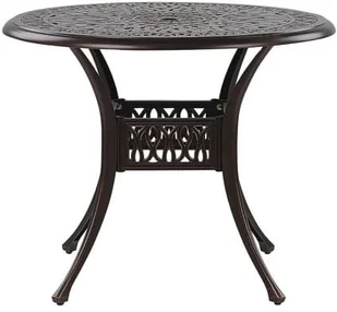 Beliani Stół ogrodowy okrągły 90 cm brązowy ANCONA 191197 - Stoły ogrodowe - miniaturka - grafika 2