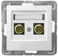 Gniazdka elektryczne - Ospel Gniazdo głośnikowe pojedyncze IMPRESJA Biały GGN-1Y/m/00 - miniaturka - grafika 1