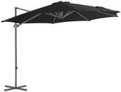 Parasole ogrodowe - vidaXL Parasol wiszący na stalowym słupku, 300 cm, czarny 46998 - miniaturka - grafika 1