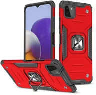 Etui i futerały do telefonów - Wozinsky Ring Armor pancerne hybrydowe etui pokrowiec + magnetyczny uchwyt Samsung Galaxy A22 4G czerwony - miniaturka - grafika 1