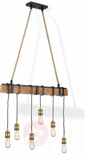 Orion Lampa wisząca belka Cellar, konopie 6-pkt. - Lampy sufitowe - miniaturka - grafika 4