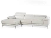 Narożniki - Vente-Unique Sofa narożna ze skóry SOLANGE - Biały - Narożnik lewostronny - miniaturka - grafika 1