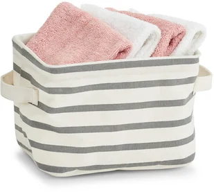 ZELLER Koszyk do przechowywania STRIPES "S" kolor szary ZELLER B07DVNQJQ3 - Koszyki łazienkowe - miniaturka - grafika 5